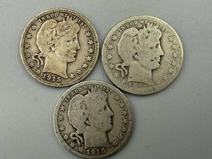 Barber Quarters 1915, 1915S & 1915D