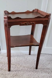 Vintage Mahogany Side Table with Lower Shelf