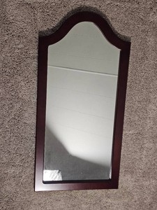 Mahogany Tone Frame Accent Mirror