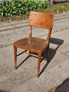 Mid Century Desk Chair Brass Leg Caps