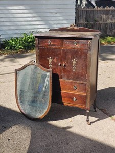 Victorian Standing Dresser & Shield Mirror