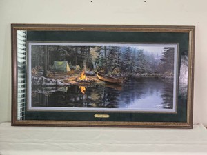 Darrell Bush - A Place in the Pines - Signed Framed Wilderness Print
