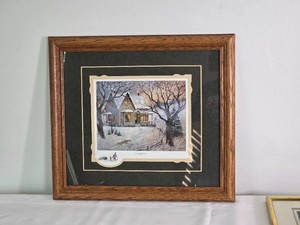 Gene Ronka - Christmas Eve - Framed Winter Cottage Print