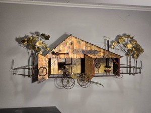 Vintage Metal Blacksmith Shop Wall Sculpture