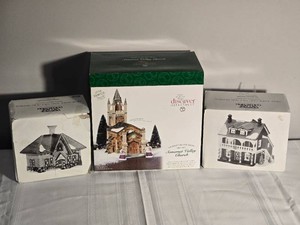 Department 56 Village Group with Somerset Valley Church, Apple Valley School and Captains Cottage