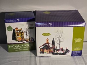 Department 56 Dickens Village Victorian Family Christmas House and London Skating Club