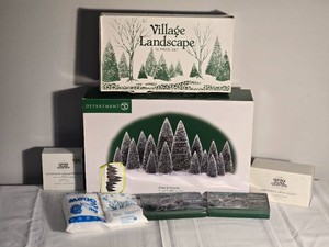 Department 56 Christmas Village Accessory Collection with Trees, Lamp Posts and More