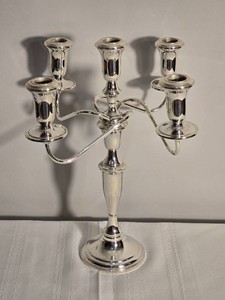 Weighted Sterling Silver Five Light Candelabra