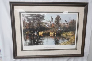 Northern Travelers - Mallards signed and numbered by Ron Van Gilder 4750 framed and matted  35 x 28