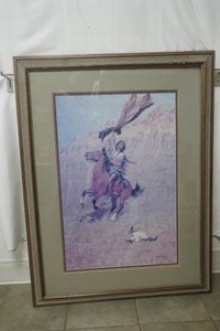 If Skulls Could Speak by Frederic Sackrider Remington 32.5 x 43 framed and matted