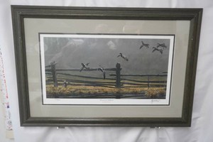 Homestead Mallards by George Lockwood signed and numbered 24 x 34 4345500 framed and matted