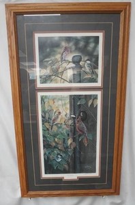 The Gathering by Rick Kelley 20 x 33 signed framed and matted