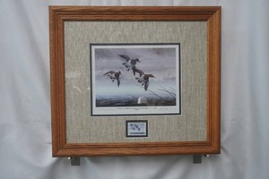 National Waterfowl Conservation StampPrint by Les Kouba 1983-1984 signed Collectors edition framed and matted 19 x 16