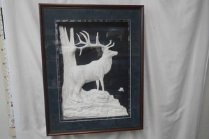 Top Bull 3D bas-relief sculpture made from museum grade cotton linter paper singed and number by artist Lee Leuning and Sherri Streeby 157350 21 x 27