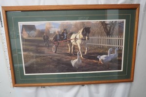 The Pony Cart by Robert Duncan 42.5 x 26.5 signed and numbered 9951000 framed and matted