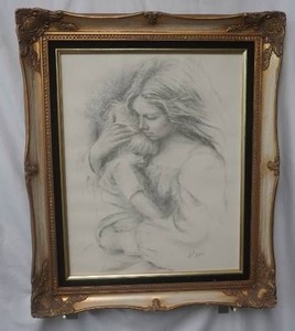 Mothers Love by Marilynn Zapp framed and signed 22.5 25.5