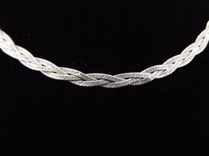 .925 Sterling Silver Double Strand Etched Necklace