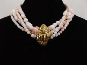 New Old Stock Vintage Kenneth J Lane (KJL) Shell Lucite Necklace in Original Box