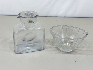 Vintage Blenko Water Bottle and Waterford Marquise Bowl