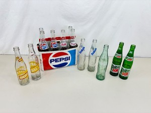 Lot of Vintage Glass Recyclable Pepsi, Dads, Mountain Dew, etc. Soda Pop Bottles