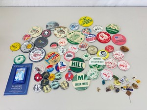 Large Lot of Vintage Winter Carnival, Festival, etc. Pin Back etc. Buttons