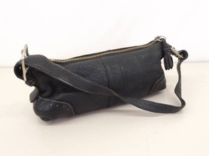 Vintage COACH Black Leather Hamptons Demi Baguette Shoulder Bag