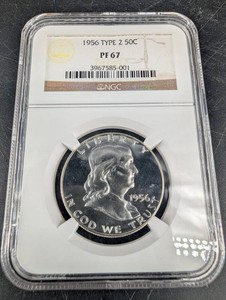 1956 Type 2 50C Franklin Half Dollar NGC PF 67