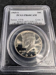 1969-S Kennedy Half Dollar PCGS PR68CAM