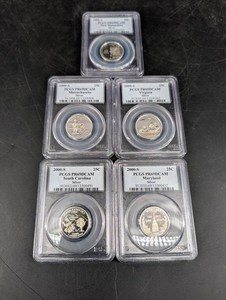 2000-S PCGS PR69DCAM Silver State Quarters (Lot of 5)