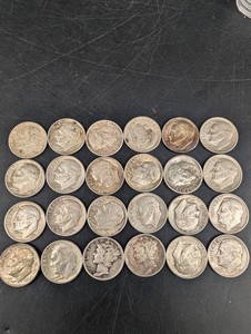 24-Piece 90% Silver U.S. Roosevelt & Mercury Dime Collection