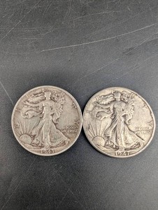 1943 & 1947 Walking Liberty Half Dollars (Lot of 2)