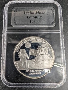 Apollo Moon Landing 1 Troy Ounce .999 Fine Silver Round