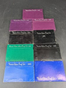 Lot of 9 United States Proof Sets 1968-1994