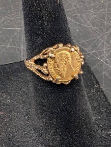 Maximiliano 1865 Mexico Gold Coin Ring