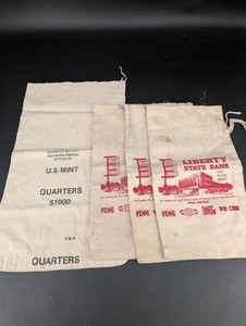 Lot of 4 U.S. Mint and Liberty State Bank Coin Bags