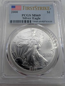 2000 PCGS MS69 First Strike Silver Eagle