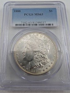 1888 Morgan Silver Dollar PCGS MS63