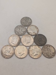 10pC 90% Silver Halves Lot