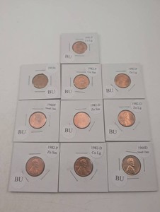 10 Lincoln Cents, 1953-1982