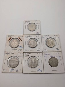 Sweden .400 Silver 1 Krona Coins (Lot of 6)