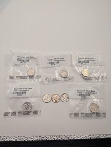 Lot of 8 Roosevelt Silver Dimes, 1950-1964
