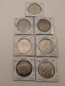 1964 Bermuda Silver Crowns (Lot of 7)