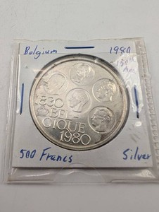 Belgium 1980 500 Francs Silver Coin 150th Anniversary