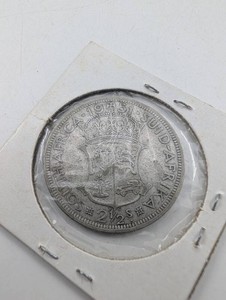 South African 1951 2 12 Shillings 50% Silver Coin