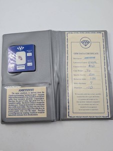 Loose Amethyst Gemstone With Gem Data Certificate