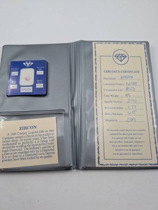 Zircon Gemstone With Gem Data Certificate