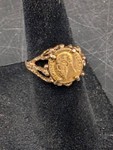 Maximiliano 1865 Mexico Gold Coin Ring