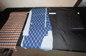 Fabric Textile Assortment - Cotton, Quilted & Plaid Panels (Lot of 3)