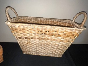 Misc Woven Baskets inc Longaberger - Rectangular Natural-Fiber Handled Basket