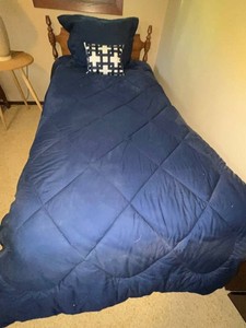 Twin Bed Frame, Mattress & Bedding Mixed Lot